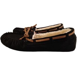 Unionbay‎ Women's Brown Moccasin Slippers Faux Fur Lined Size 8.5